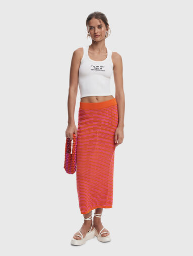 Midi skirt with high waist - 5