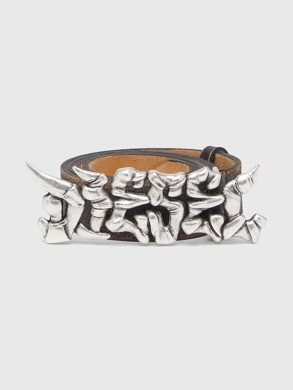 B-GRAFFITI leather belt with logo buckle - 2