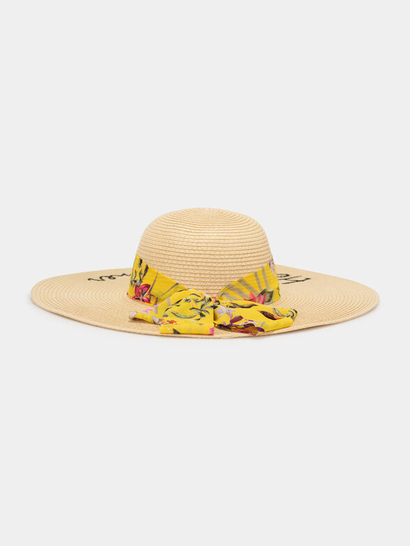 Wide-brimmed hat with inscription - 5