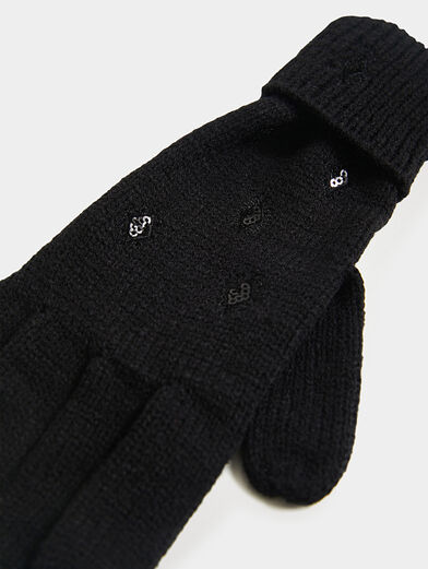 Knitted gloves with sequin details  - 4