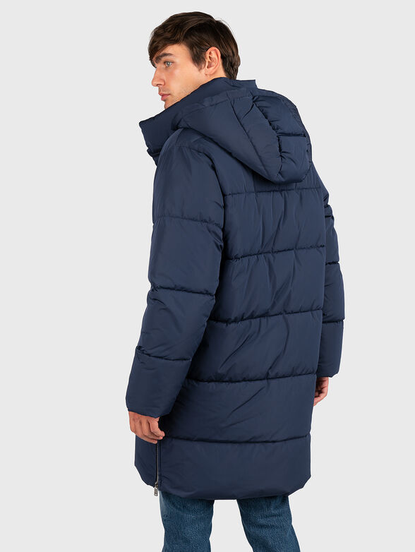 Long padded jacket with removable hood - 2