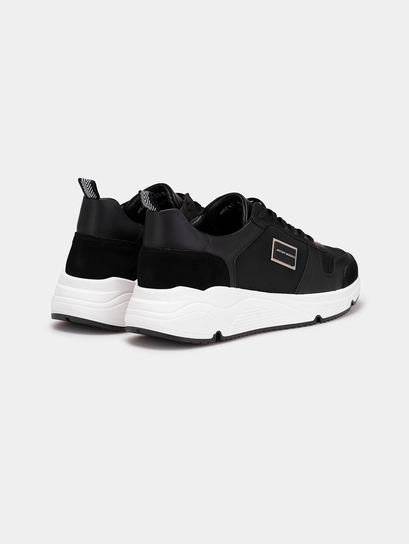 Black sneakers with metal logo detail - 3