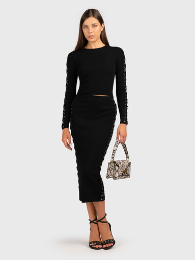 Lace up midi skirt - 5