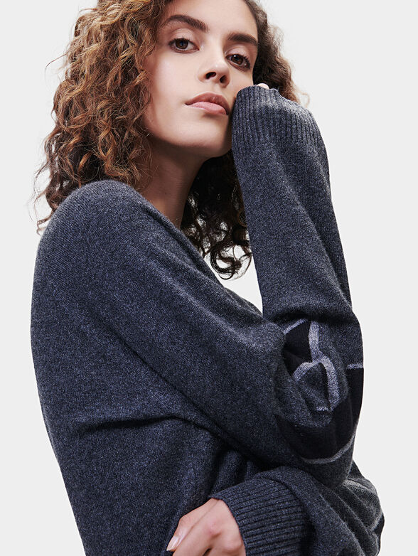 Cashmere sweater with monogram print - 4