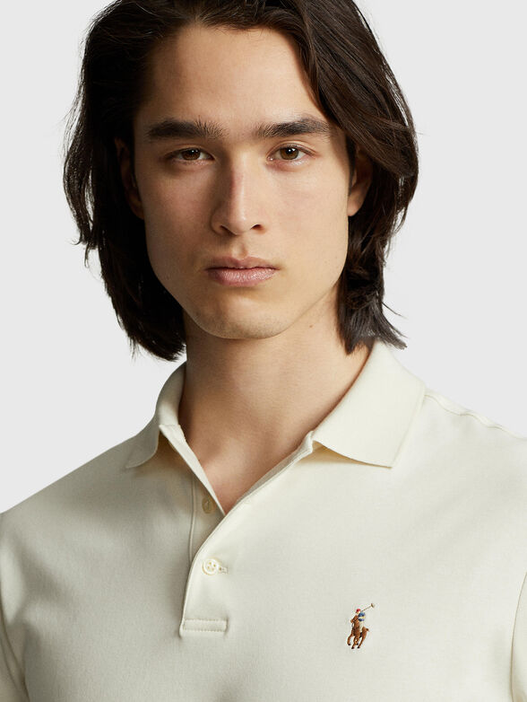 Ecru cotton Polo Shirt  - 4