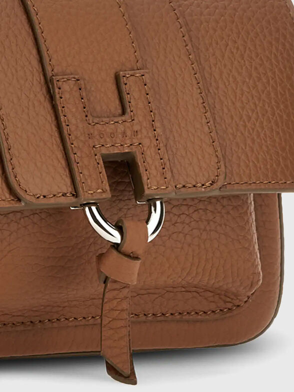 Genuine leather bag with a flap - 5