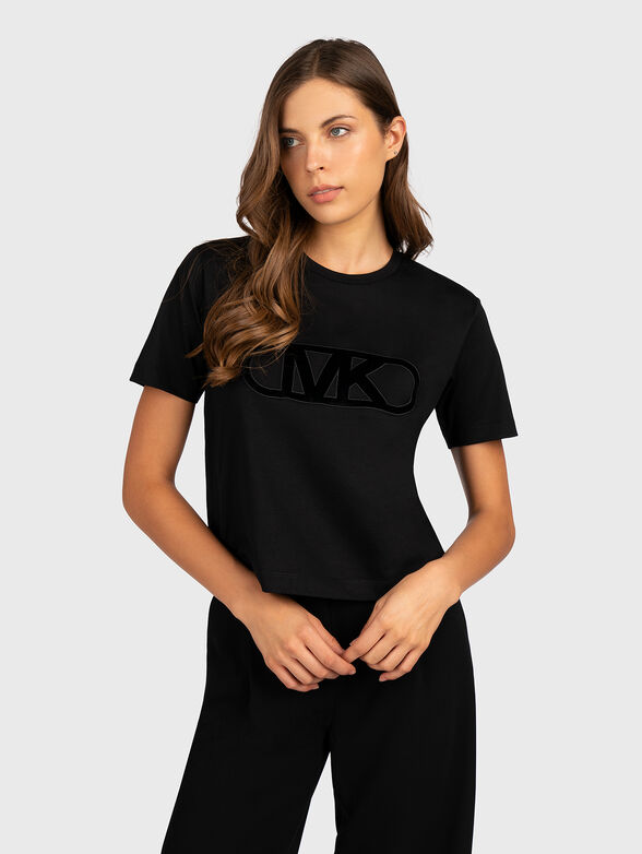 Black T-shirt with logo accent - 1