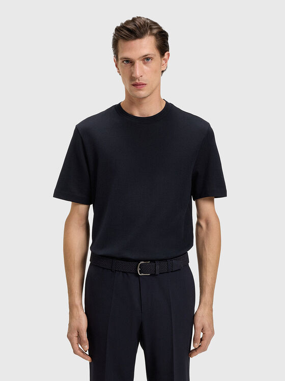 Dark blue cotton T-shirt - 1