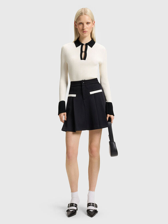 Ribbed sweater with classic collar - 2