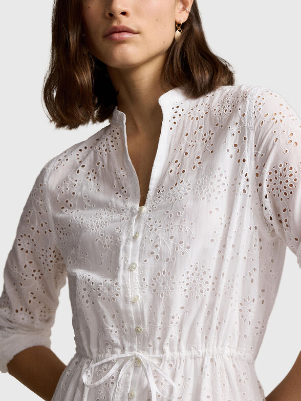 Cotton maxi dress with embroidery - 4