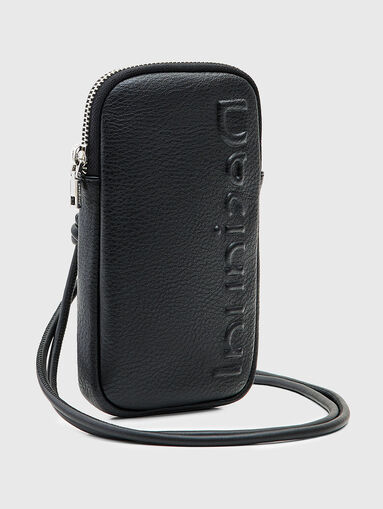 Black phone pouch with logo detail - 3