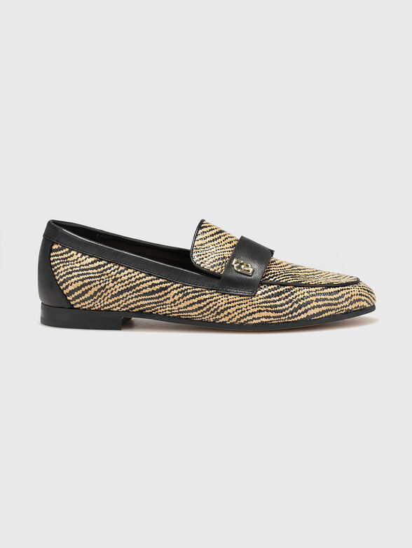 EMEL 05 raffia and genuine leather loafers - 1