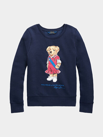 Blue sweatshirt with Polo Bear print - 1