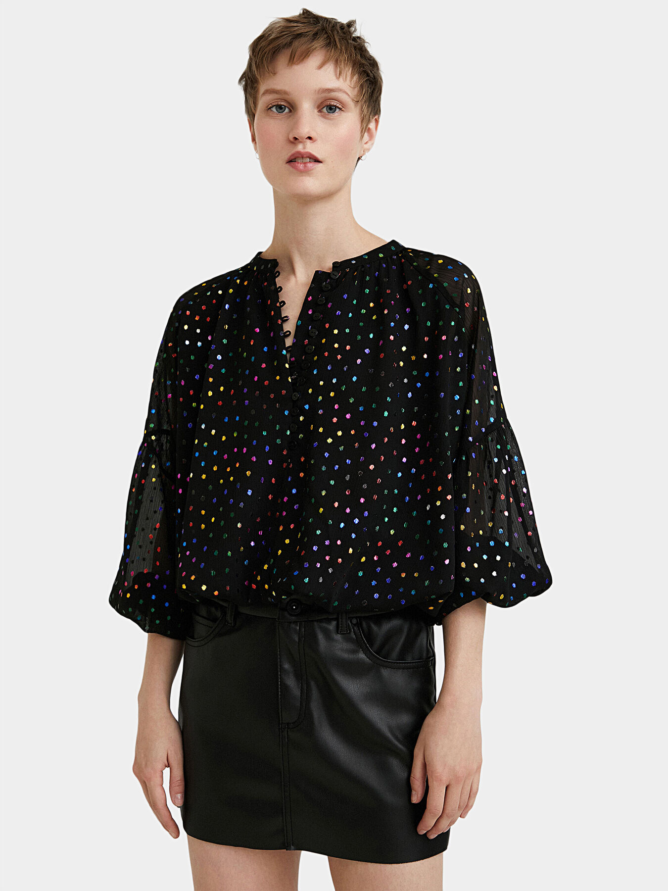 Blouse with multicolor dots print brand DESIGUAL
