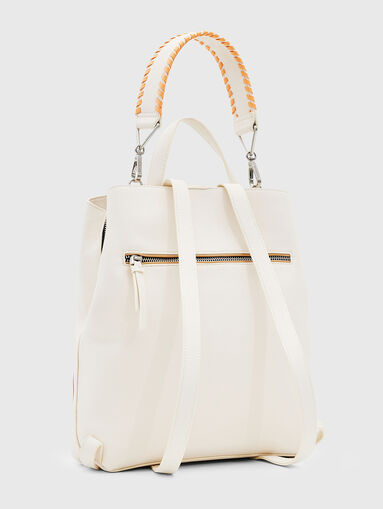 Eco leather backpack with contrasting embroidery - 3