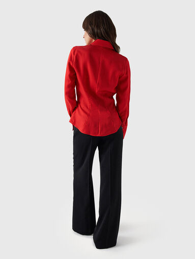 Red shirt with satin effect  - 3