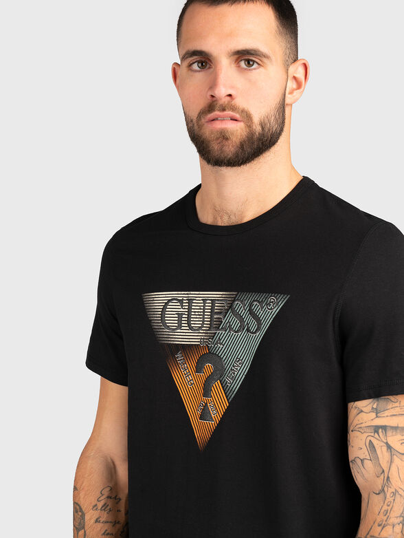 Cotton T-shirt with triangular logo - 4