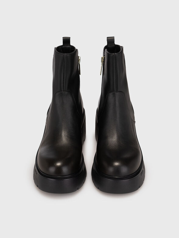 CARRIE 06 leather ankle boots with logo detail - 6