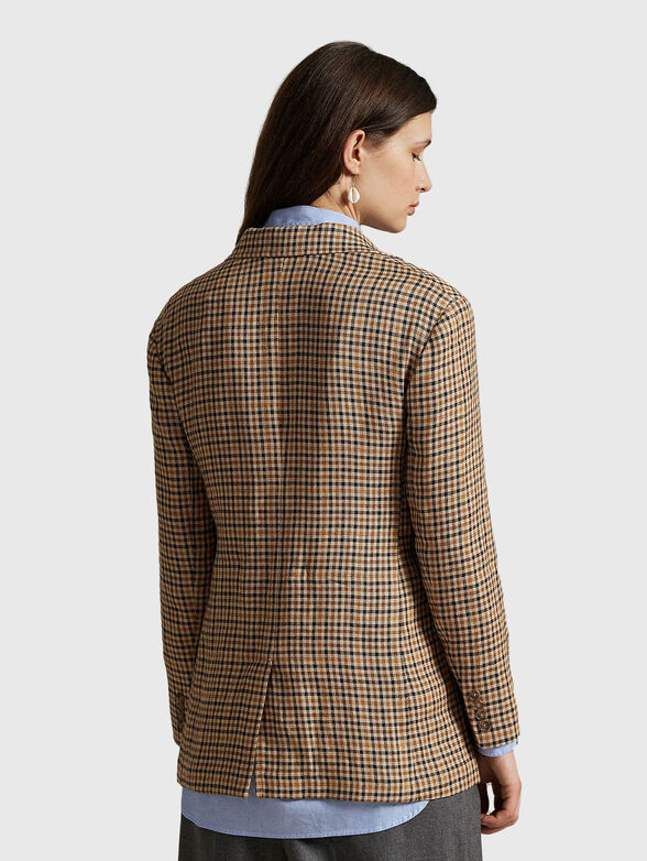 Checked linen jacket - 3