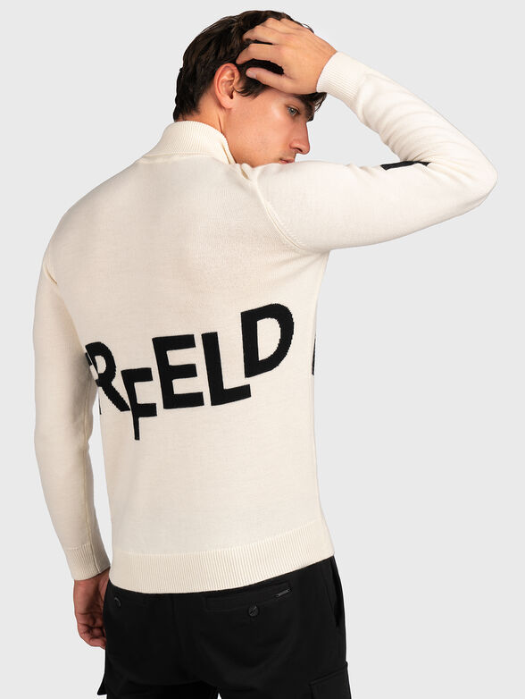 Wool turtleneck sweater with logo detail - 2