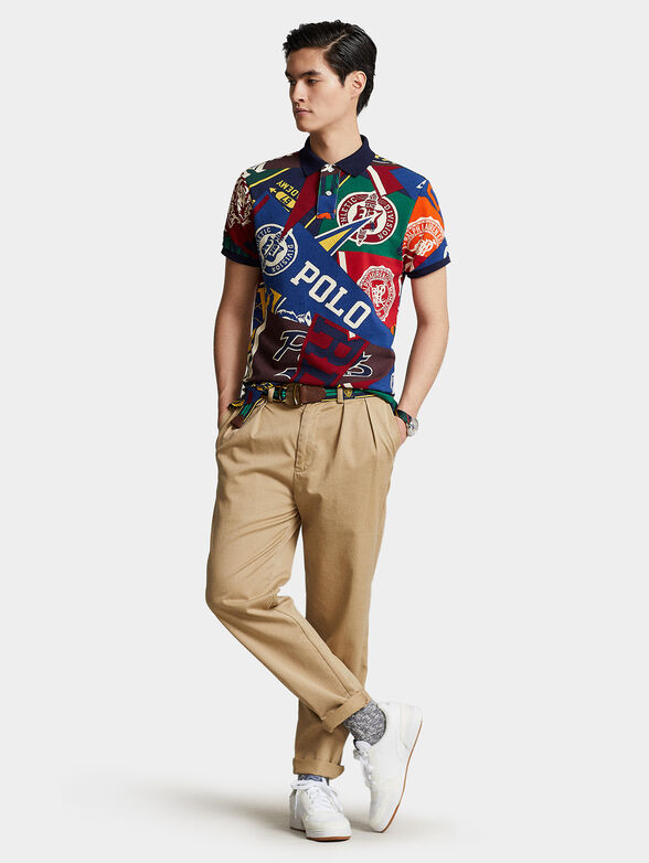 Cotton Polo-shirt with multicolour print - 2