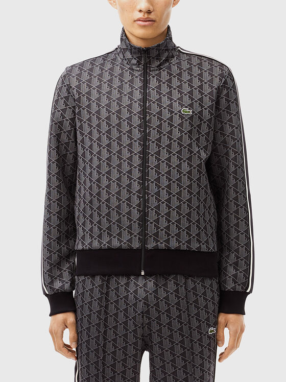 Sweatshirt with monogram print in brown - 1