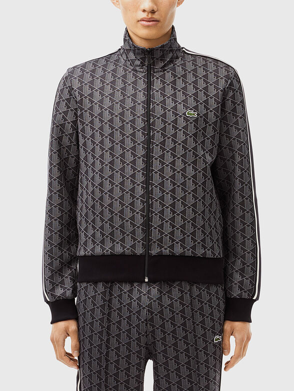 Sweatshirt with monogram print in brown - 1