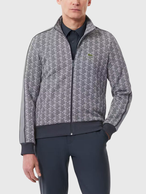 Sweatshirt with monogram print in brown - 1
