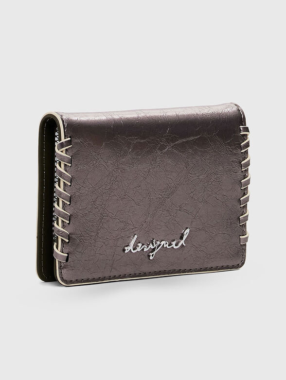 Wallet with metallic effect and logo - 4