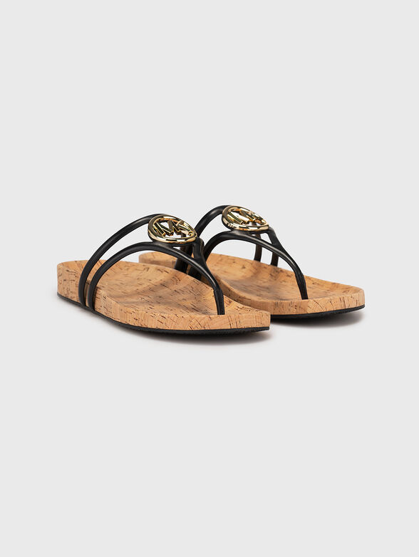 HAMPTON black leather sandals - 2