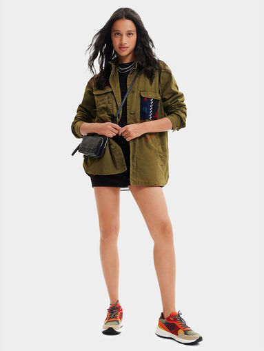 Parka in green with contrasting patches - 5