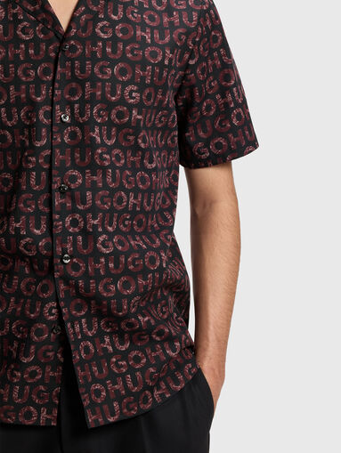 Short sleeved shirt with monogram logo print - 5