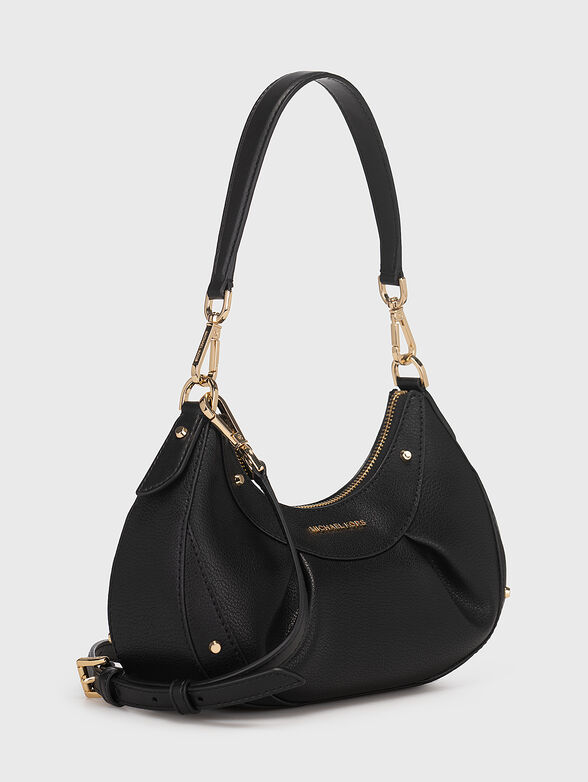 Black bag with eyelets and metal logo - 5