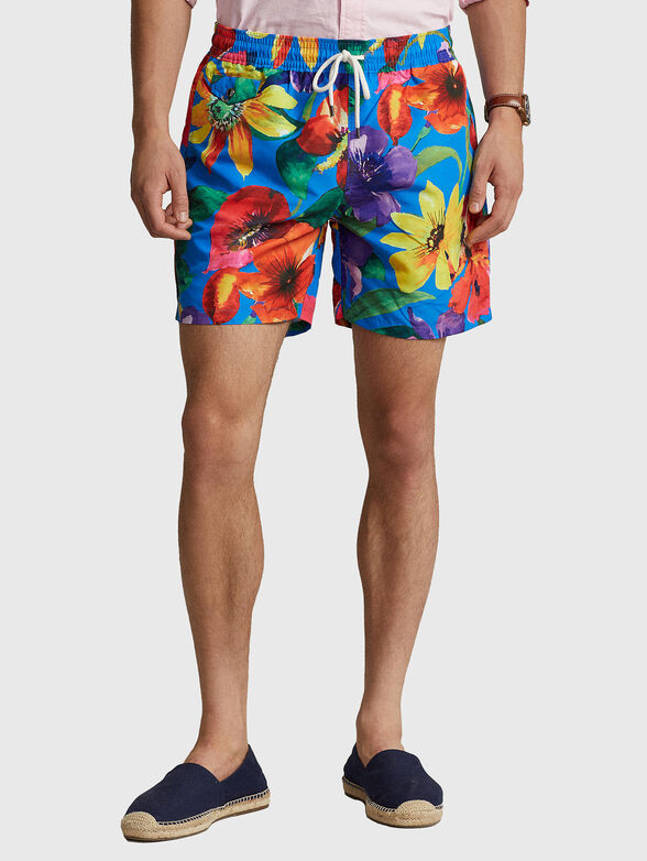 EXPLORER floral print beach shorts - 1