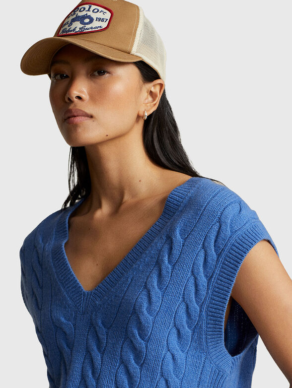 Sleeveless wool blend sweater - 4