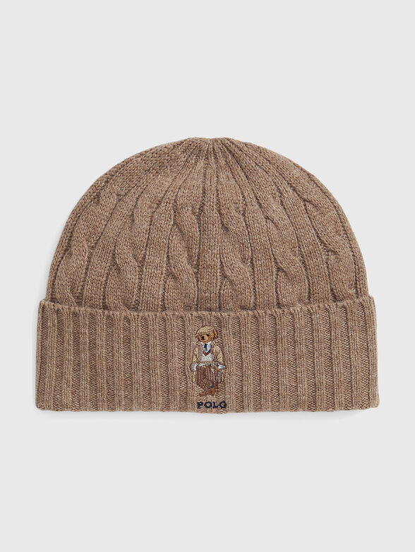 Wool and cashmere hat with Polo Bear embroidery - 1