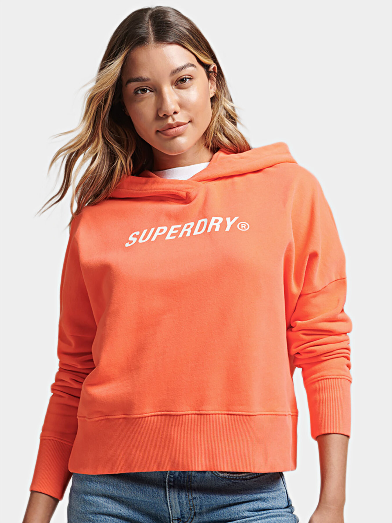 Sweatshirt in orange color with logo brand SUPERDRY Globalbrandsstore en
