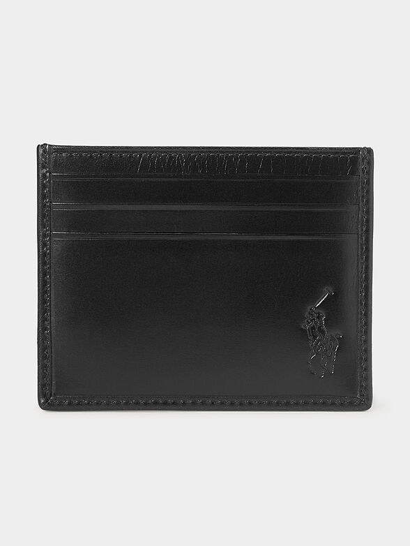 Leather card holder with logo print - 1