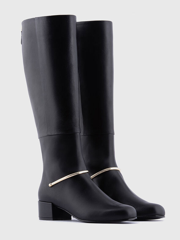 Black leather boots - 2