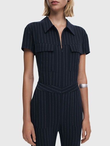 Striped jumpsuit with zip - 4