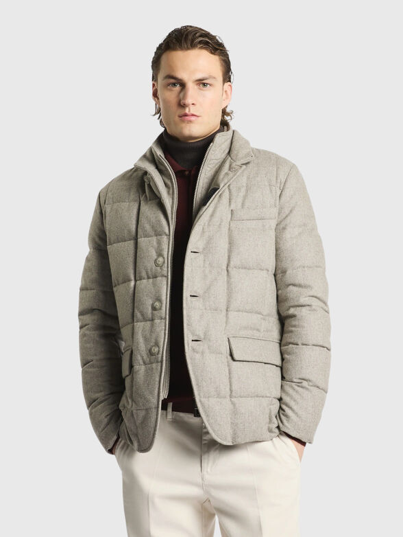 Down jacket with a quilted look - 1