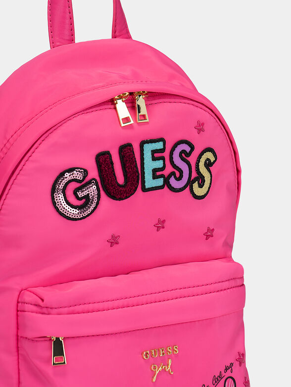ZOEY pink backpack with appliqué details - 4