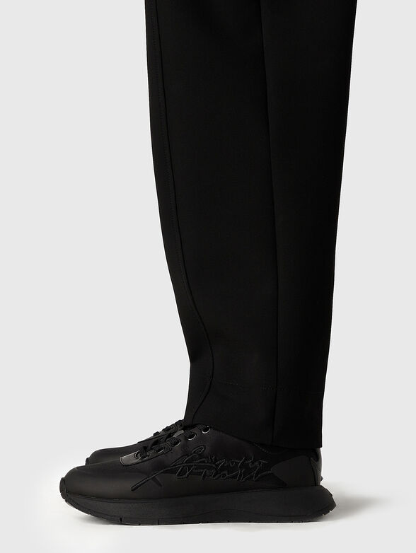 Black viscose blend trousers  - 3