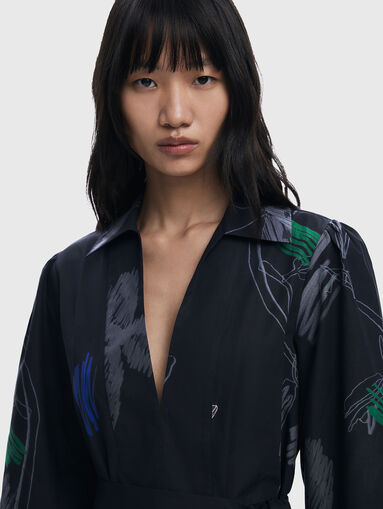 Mini dress with waist belt - 4