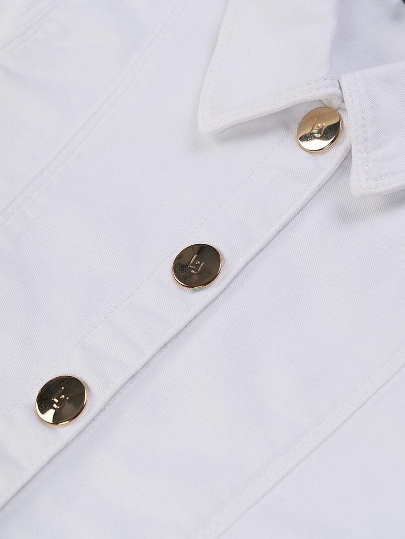 Denim jacket with golden logo buttons - 3