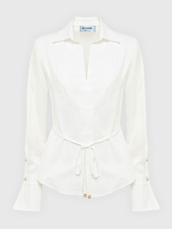 Long sleeved shirt with waist belt - 1