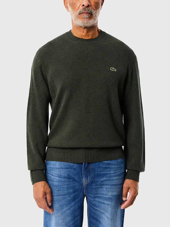 Crew neck green sweater - 1