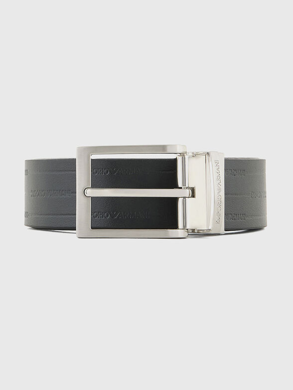 Reversible leather belt with embossed logo - 1