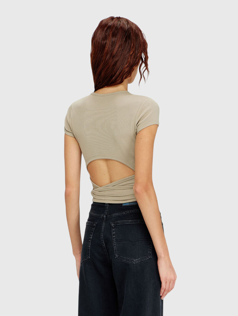 Ribbed T-shirt with wrap around laces - 3