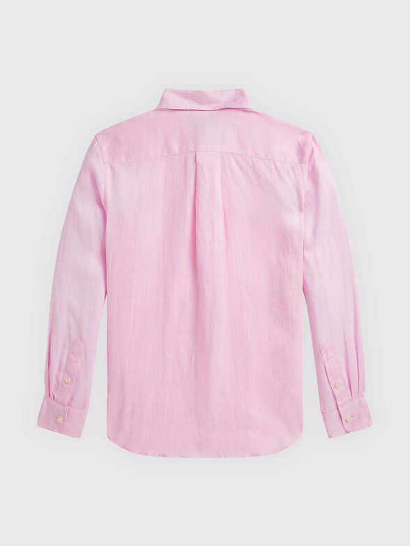 Linen shirt with logo embroidery - 2